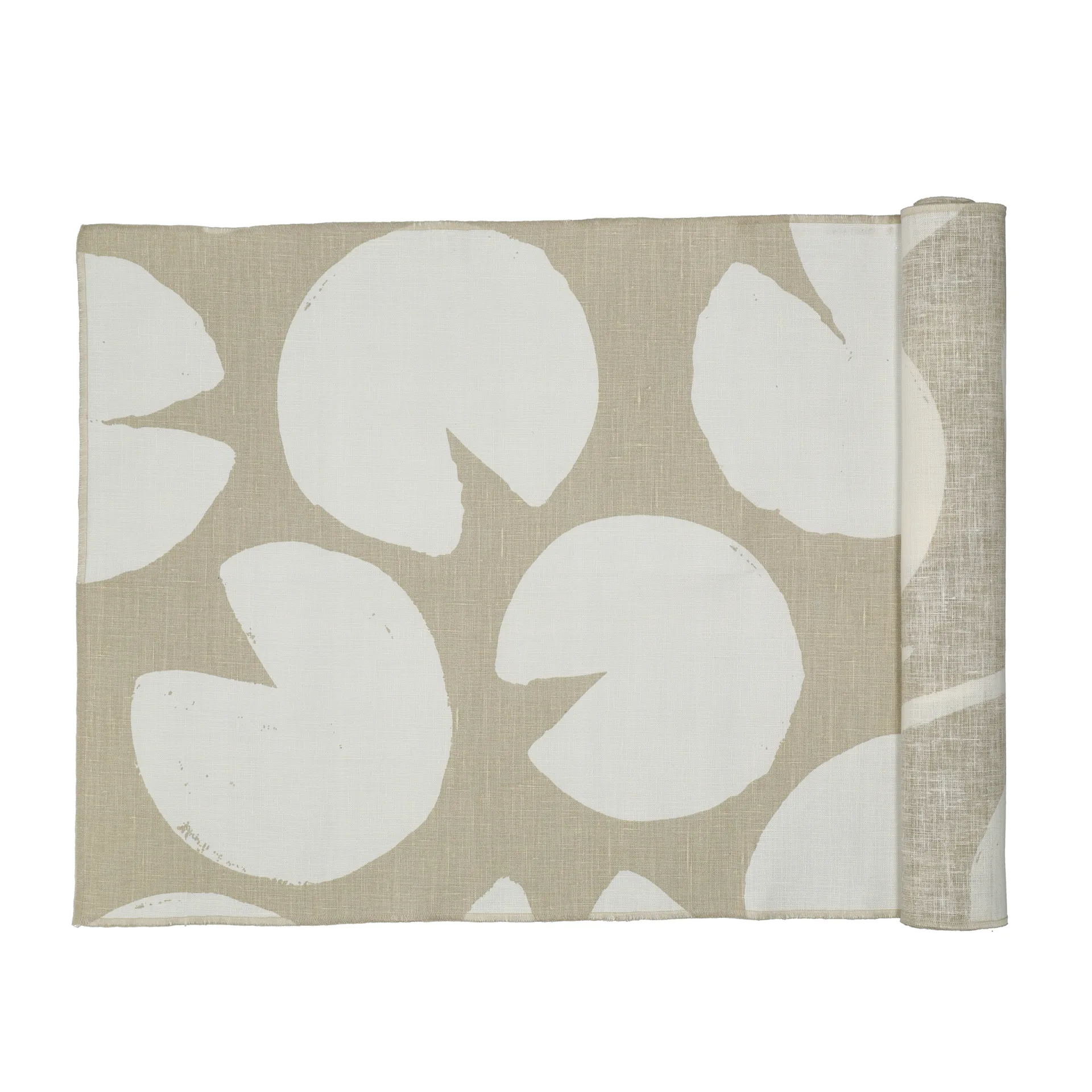 Water lilies bordløber 45x150 cm, Sand/Hvid Fine Little Day