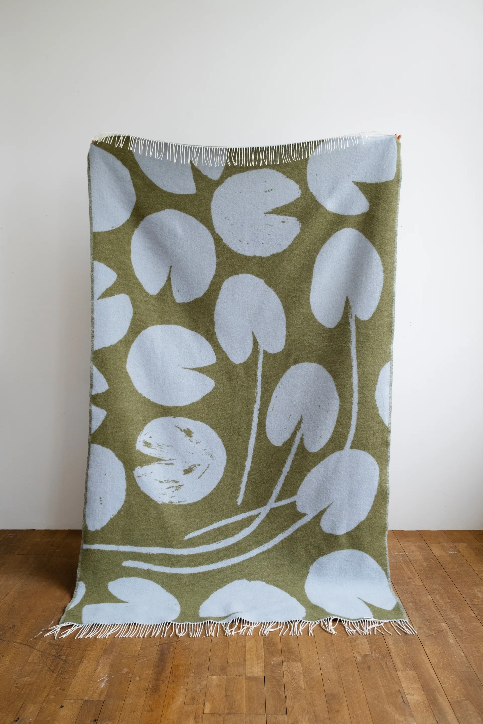 Water lilies plaid 130x220 cm, Blue-green Fine Little Day