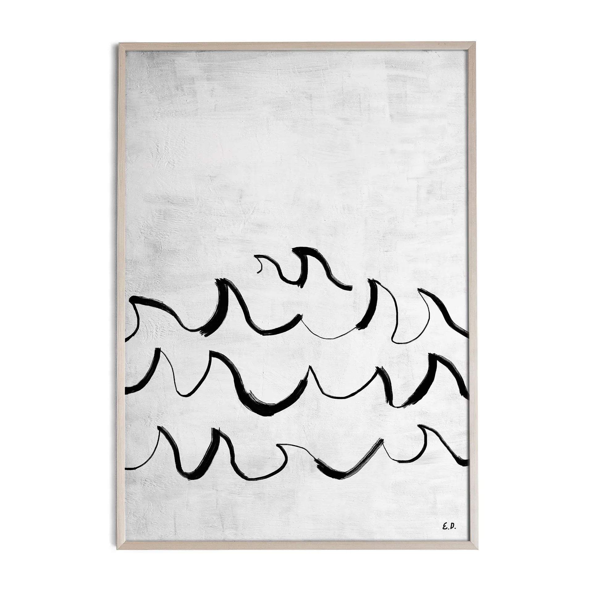Wave plakat 50x70 cm, Sort/Hvid Fine Little Day