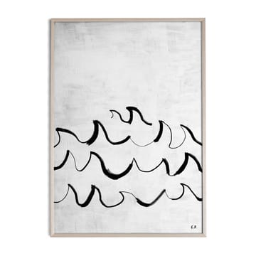 Wave plakat 50x70 cm - Sort/Hvid - Fine Little Day