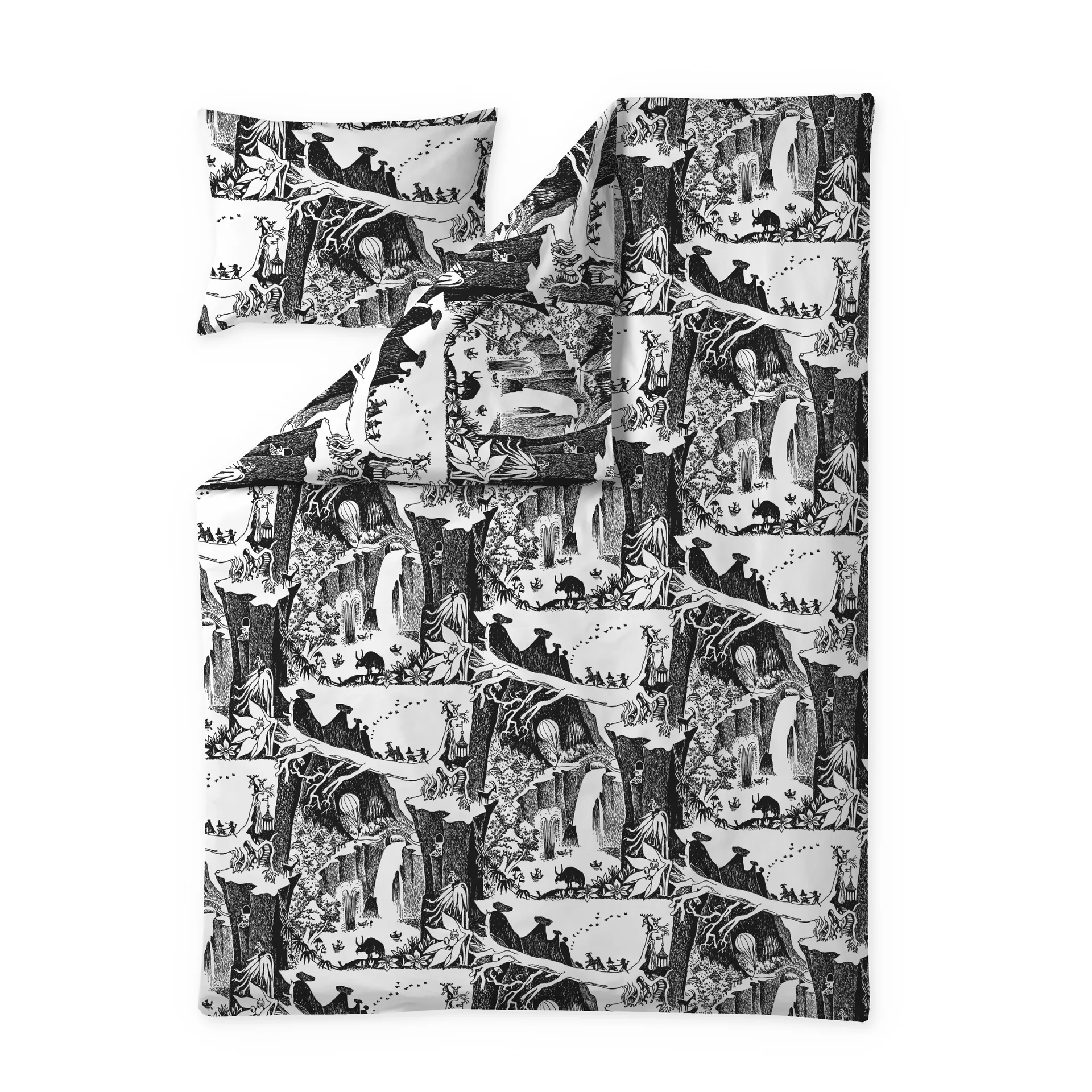 Eventyr Mumi sengesæt, Sort/Hvid Finlayson