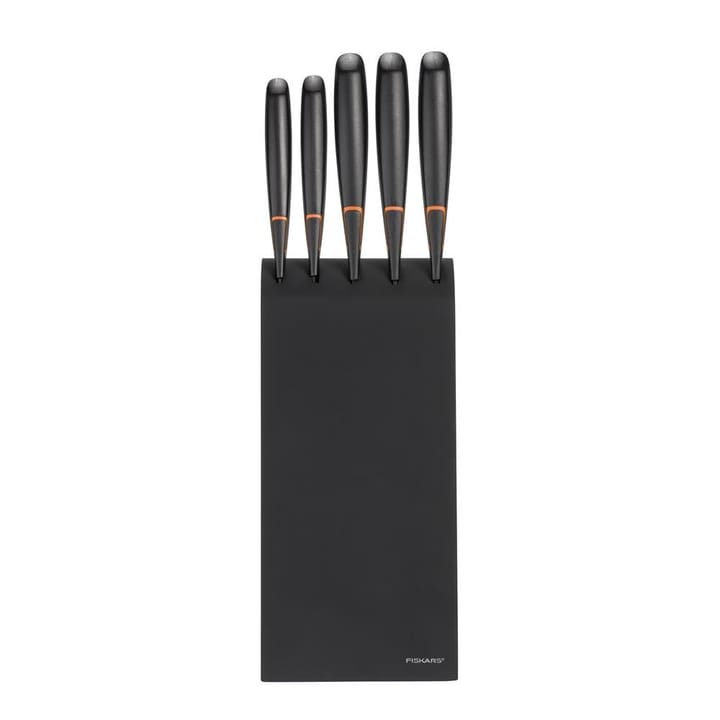 Edge knivblok med 5 knive, sort Fiskars