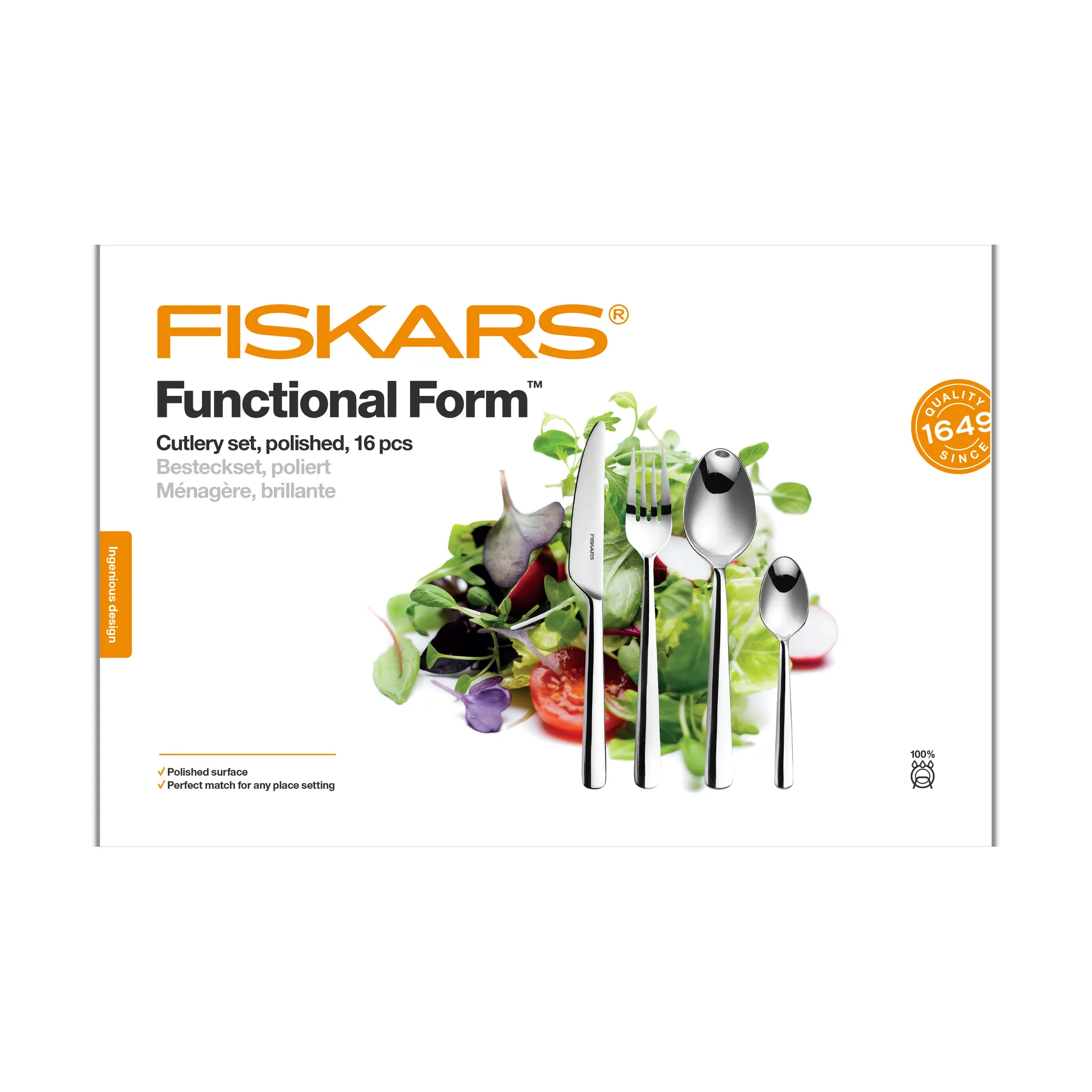Functional Form bestik blankt, 16 dele Fiskars