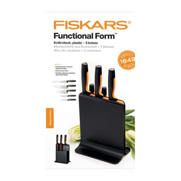 Functional Form knivblok i plast med 5 knive - 6 dele  - Fiskars