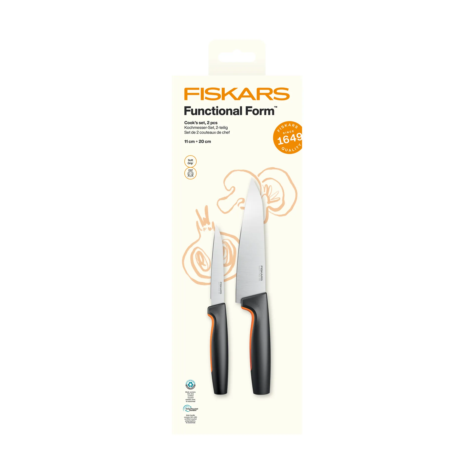 Functional Form kokkeknivsæt, Rustfrit stål, 2 dele Fiskars