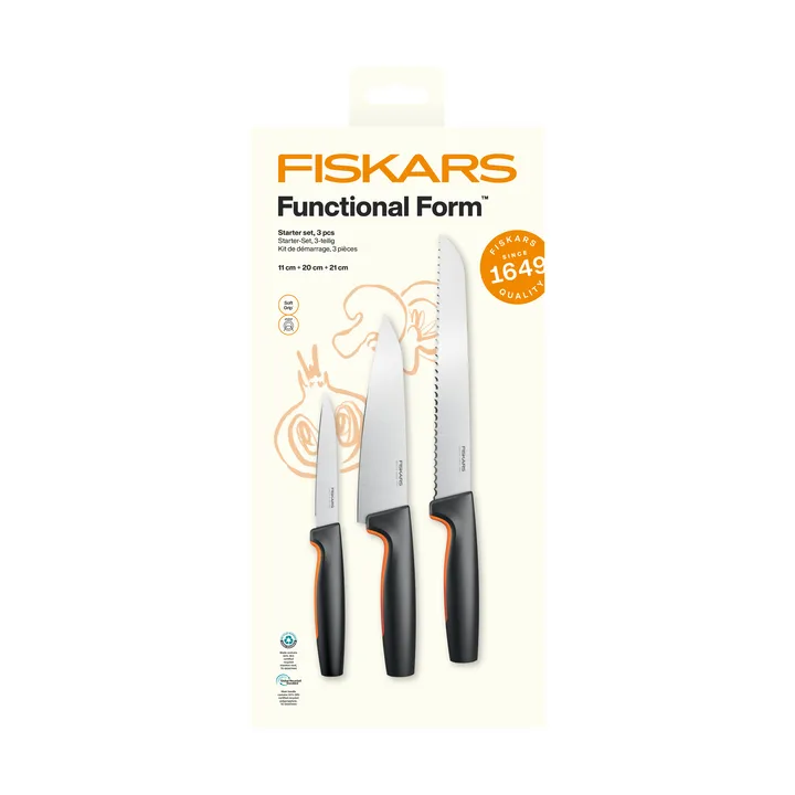 Functional Form startsæt - Rustfrit stål, 3 dele - Fiskars