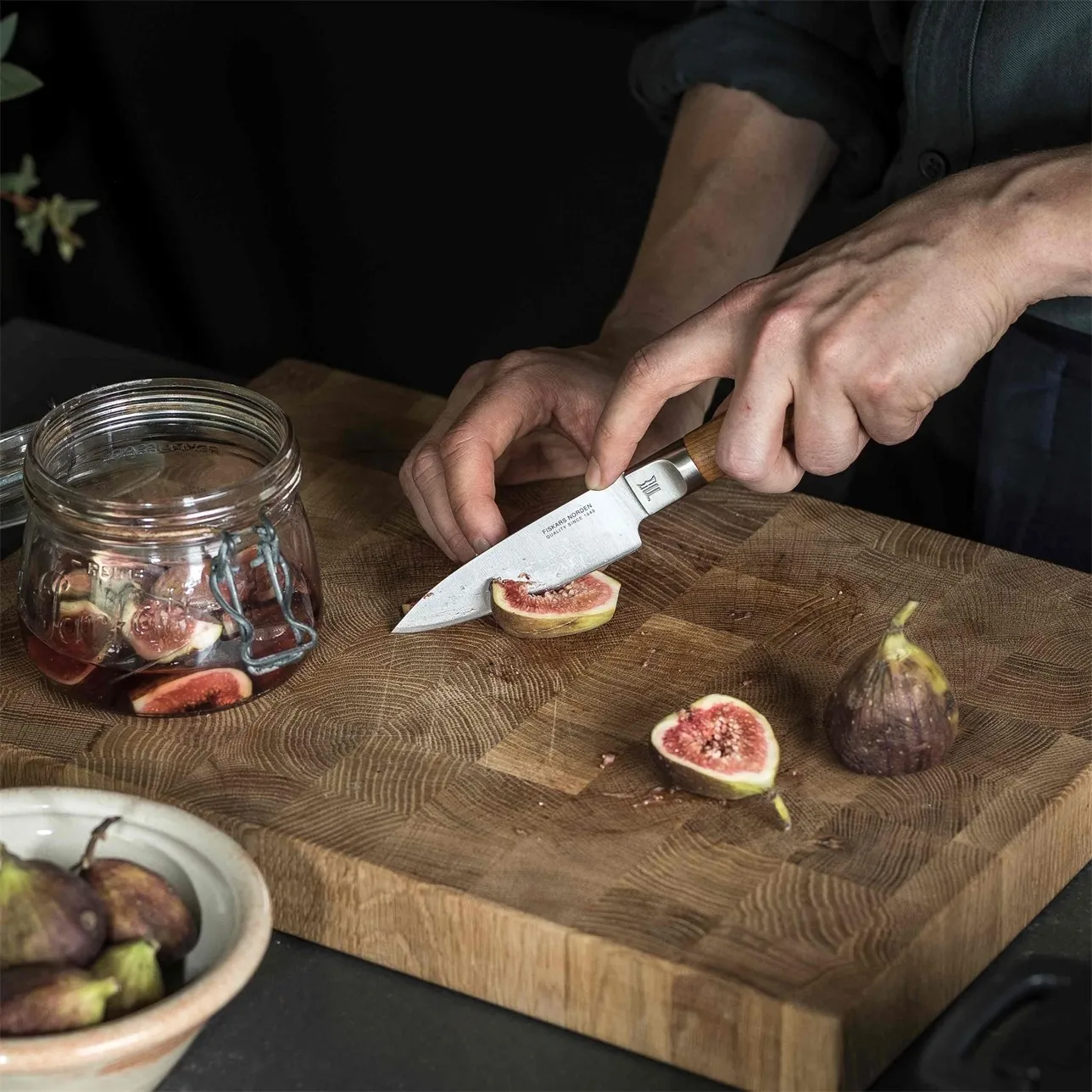 Norden kokkekniv + grøntsagskniv knivsæt 2 dele, Rustfrit stål-birk Fiskars