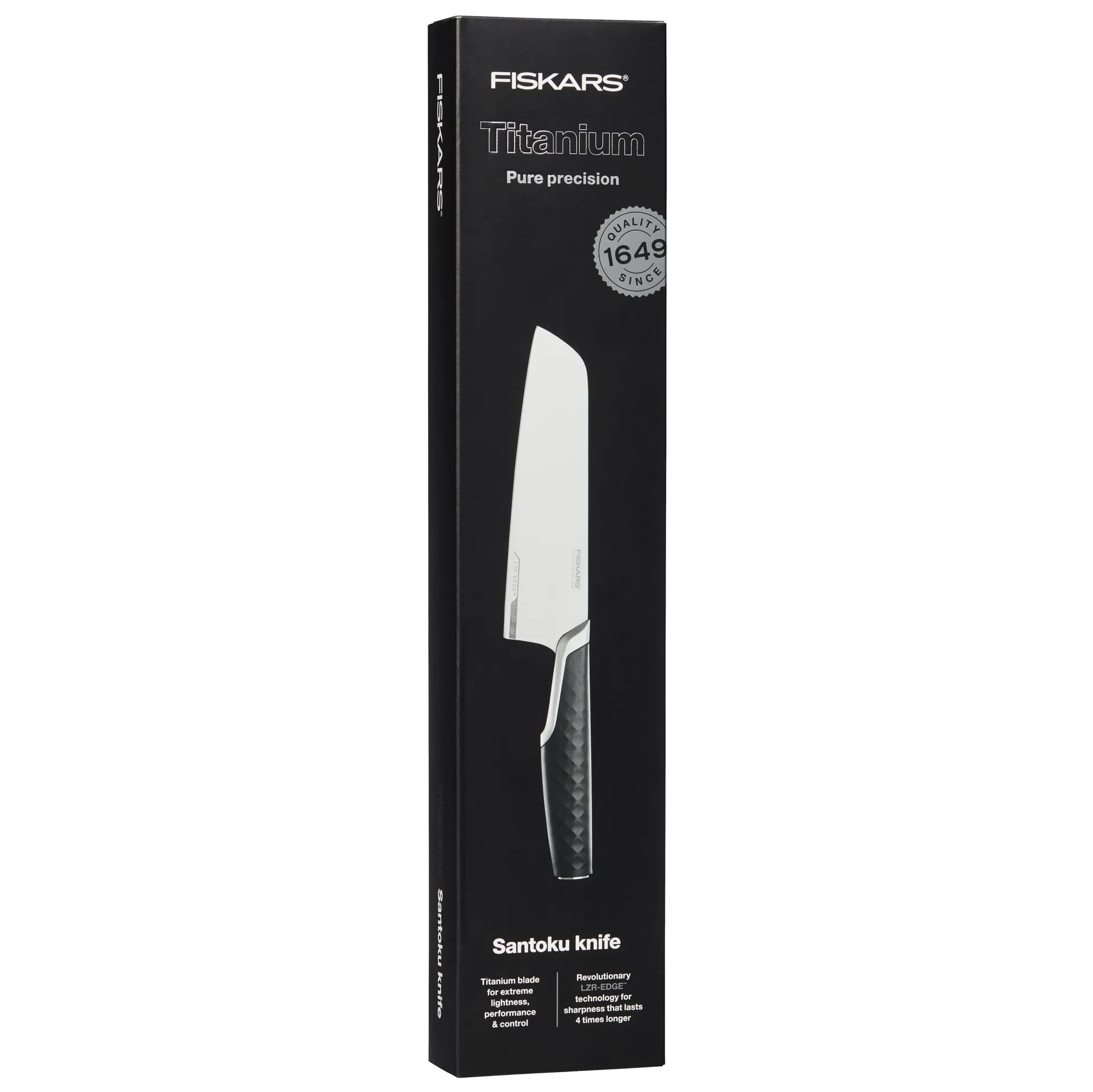 Titanium santokukniv 16 cm, Sort Fiskars
