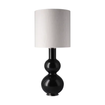 Augusta bordlampe sort lampefod - Babel Beige M - Flavia Lamps