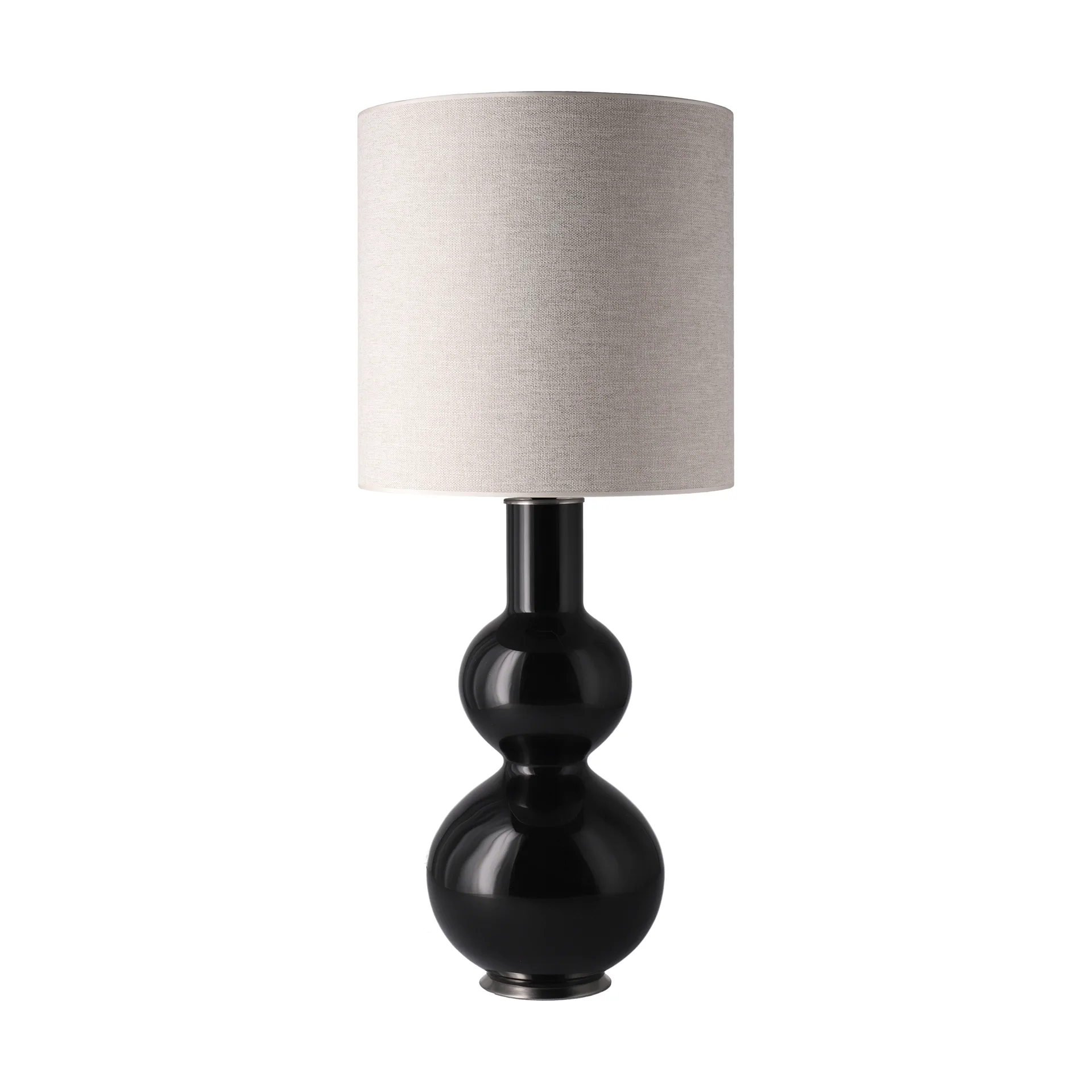 Augusta bordlampe sort lampefod, London Beige M Flavia Lamps