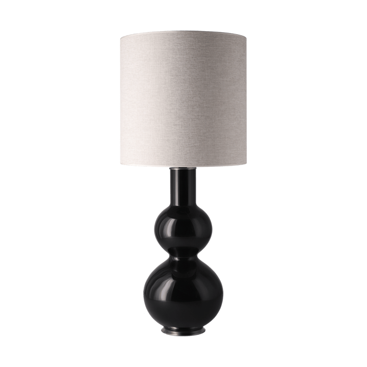 Augusta bordlampe sort lampefod - London Beige M - Flavia Lamps
