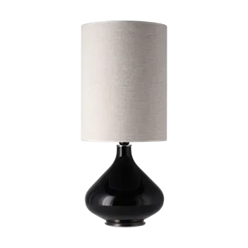 Flavia bordlampe sort lampefod - London Beige L - Flavia Lamps