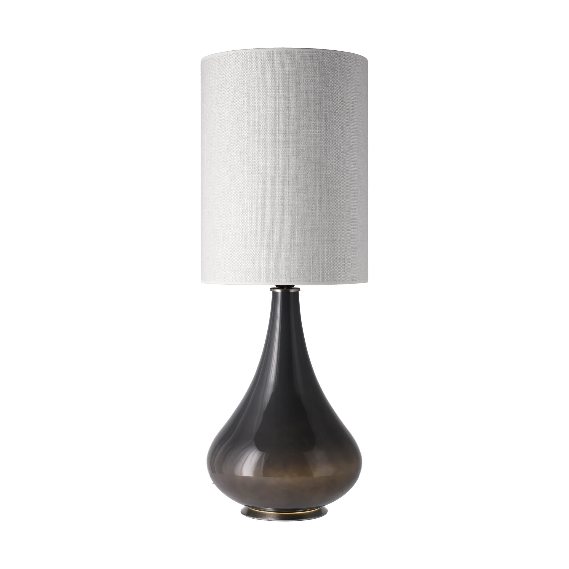 Renata bordlampe grå lampefod, Babel Beige L Flavia Lamps