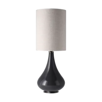 Renata bordlampe grå lampefod - London Beige L - Flavia Lamps