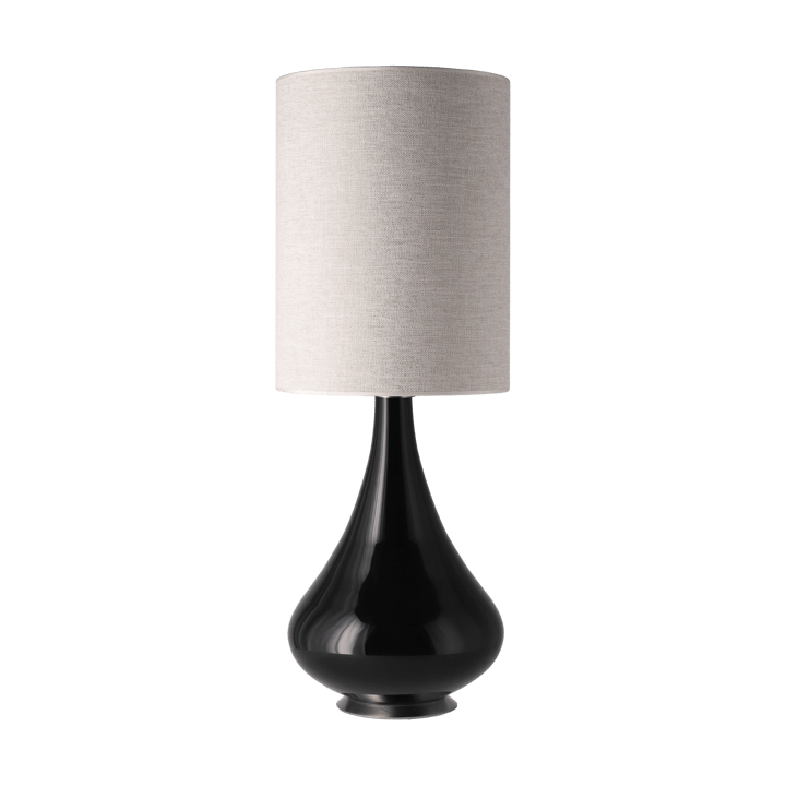 Renata bordlampe sort lampefod - London Beige L - Flavia Lamps