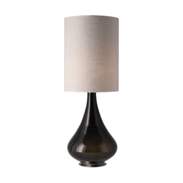 Renata bordlampe sort lampefod - London Beige L - Flavia Lamps