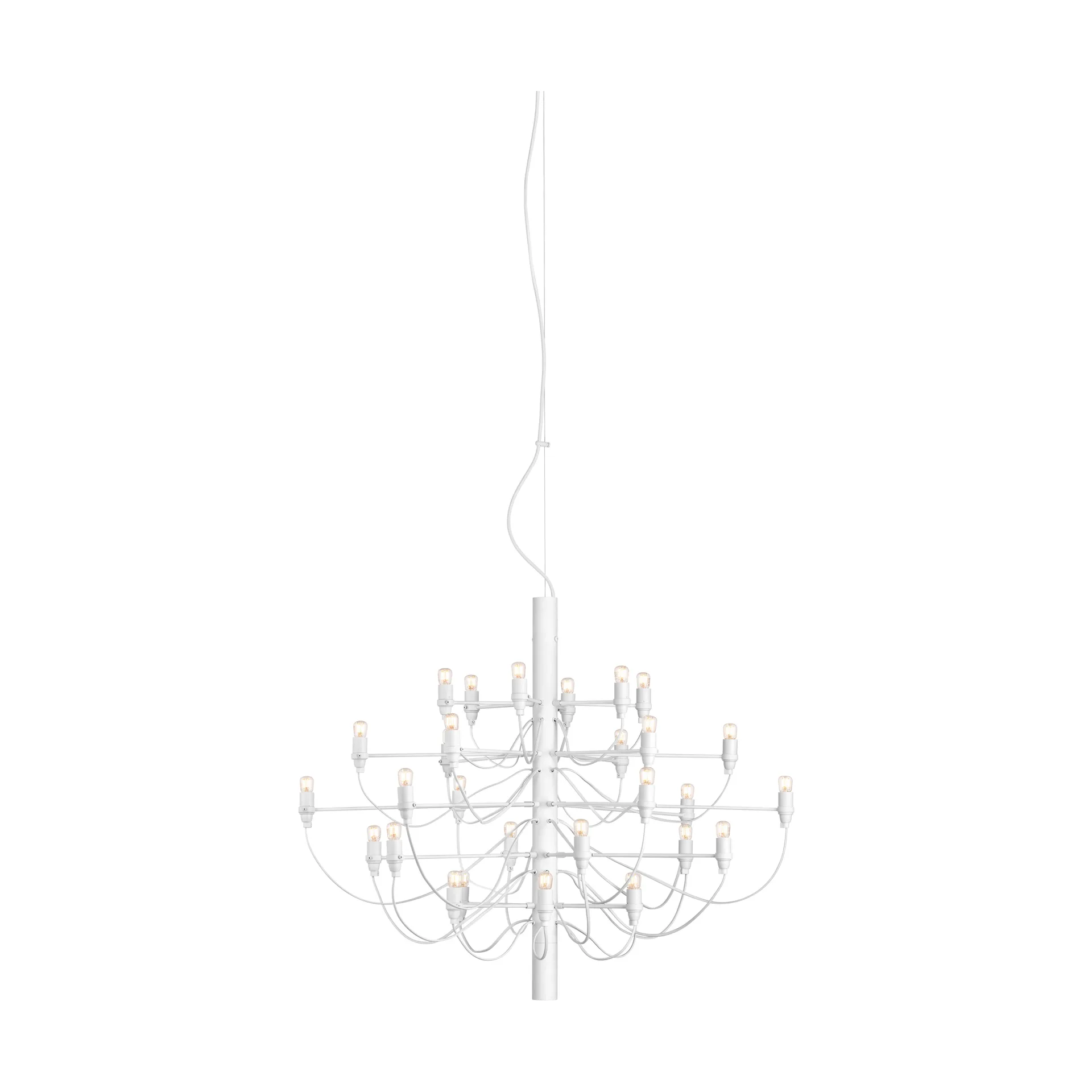 2097 Sarfatti lysekrone LED, Mat hvid 30 lamper Flos