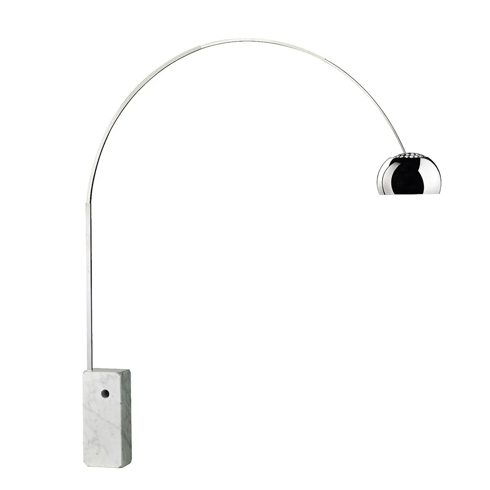 Arco gulvlampe, Krom-fod af carraramarmor Flos