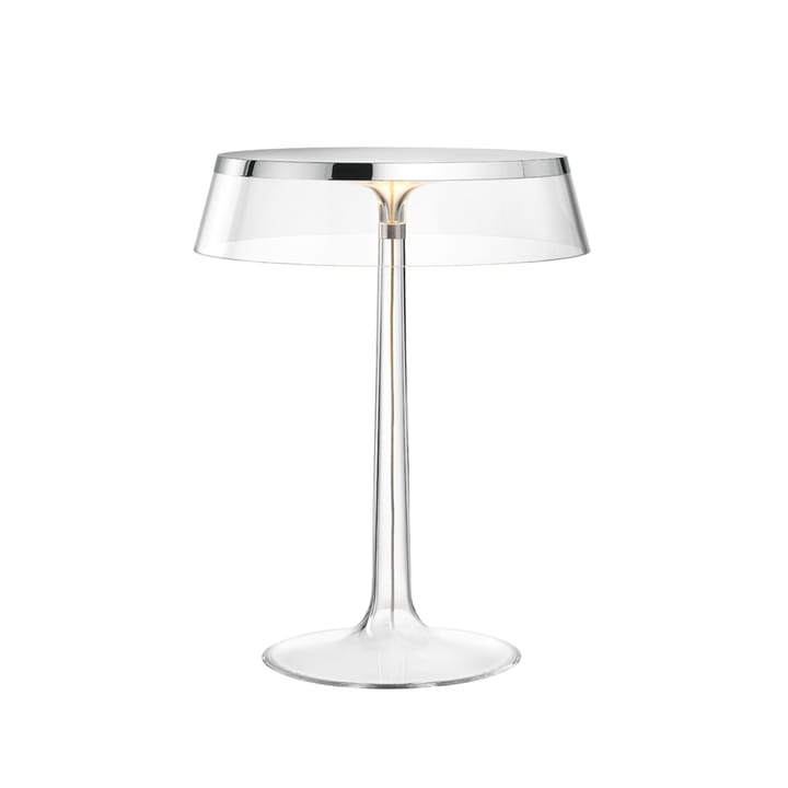 Bon Jour T bordlampe - Chrome-transparent skærm - Flos