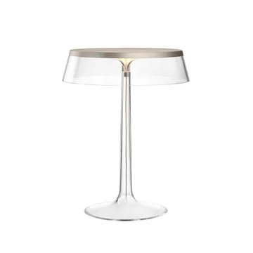Bon Jour T bordlampe - Transparent-matkromet topp - Flos