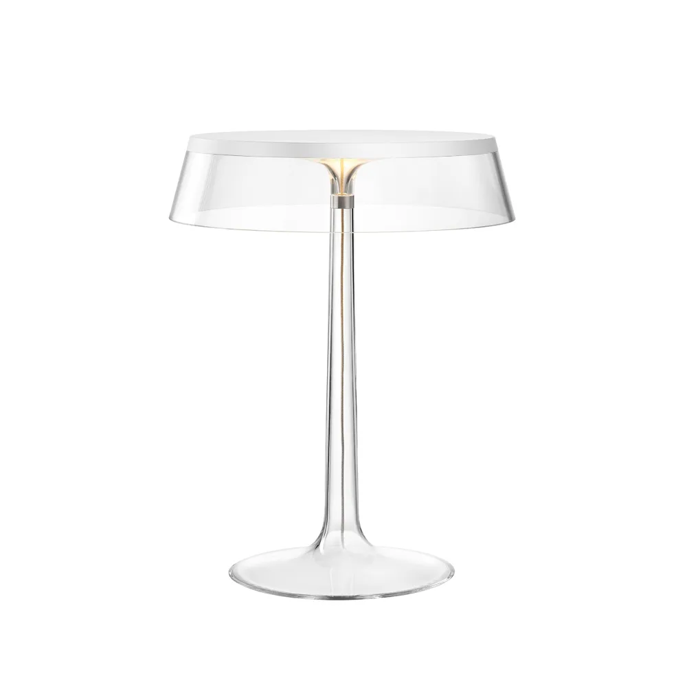 Bon Jour T bordlampe, White-transparent skærm Flos