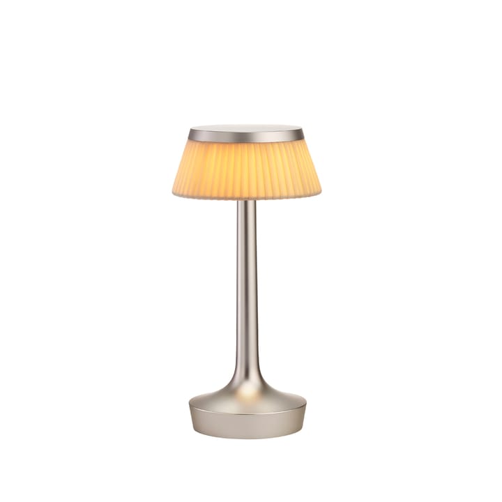 Bon Jour Unplugged bordlampe - Matt chrome-fabric - Flos