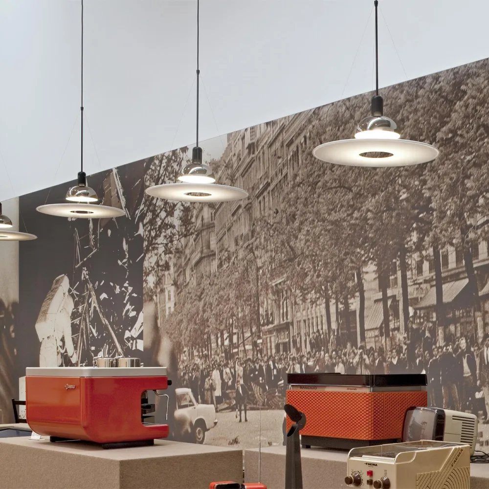 Frisbi pendel, Hvidt opalglas Flos