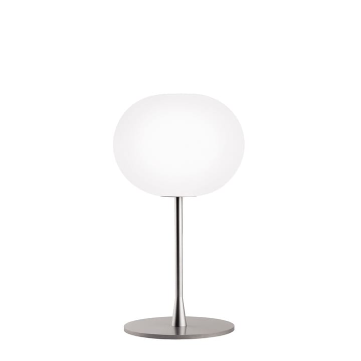 Glo-ball T1 bordlampe - Hvidt opalglas-mat sølvstativ - Flos