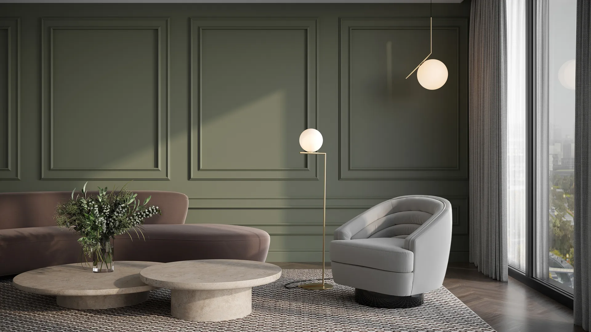 IC F1 gulvlampe 135 cm, Gold Flos