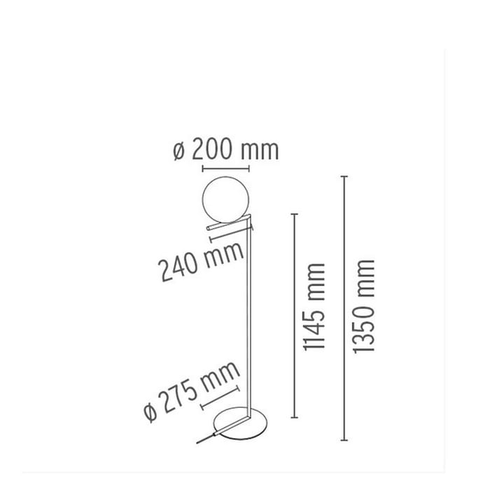 IC lights F1 gulvlampe, Krom-opal Flos