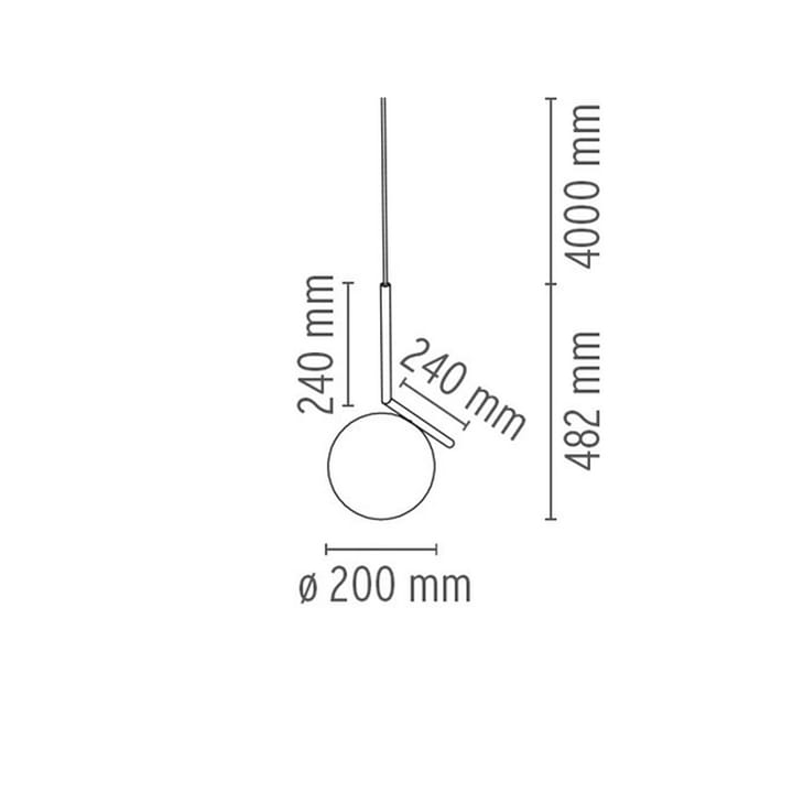 IC lights S1 pendel, Sort-opal Flos