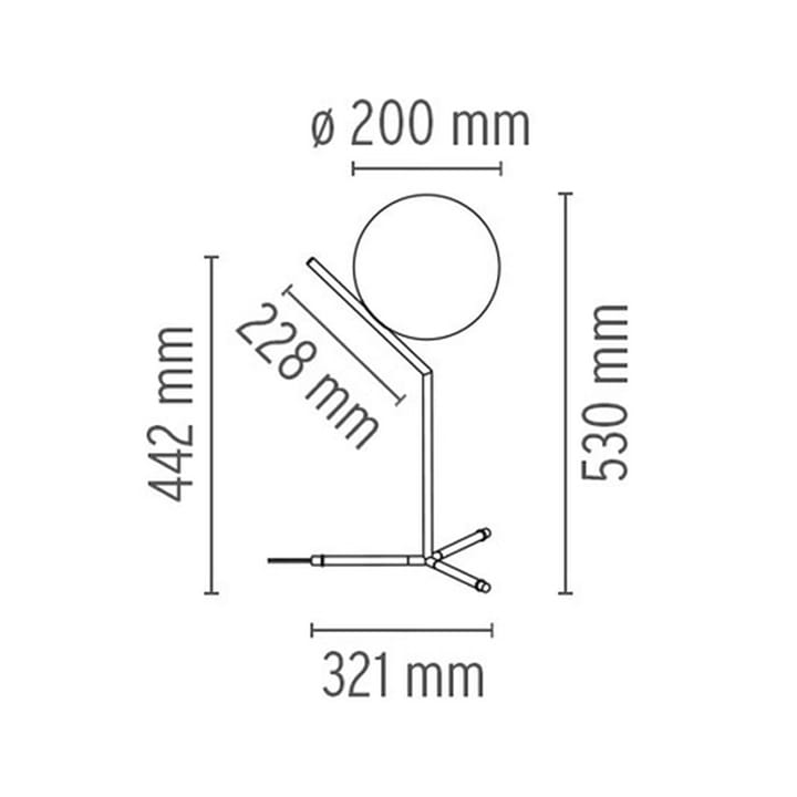 IC Lights T1 High bordlampe, Krom-opal Flos