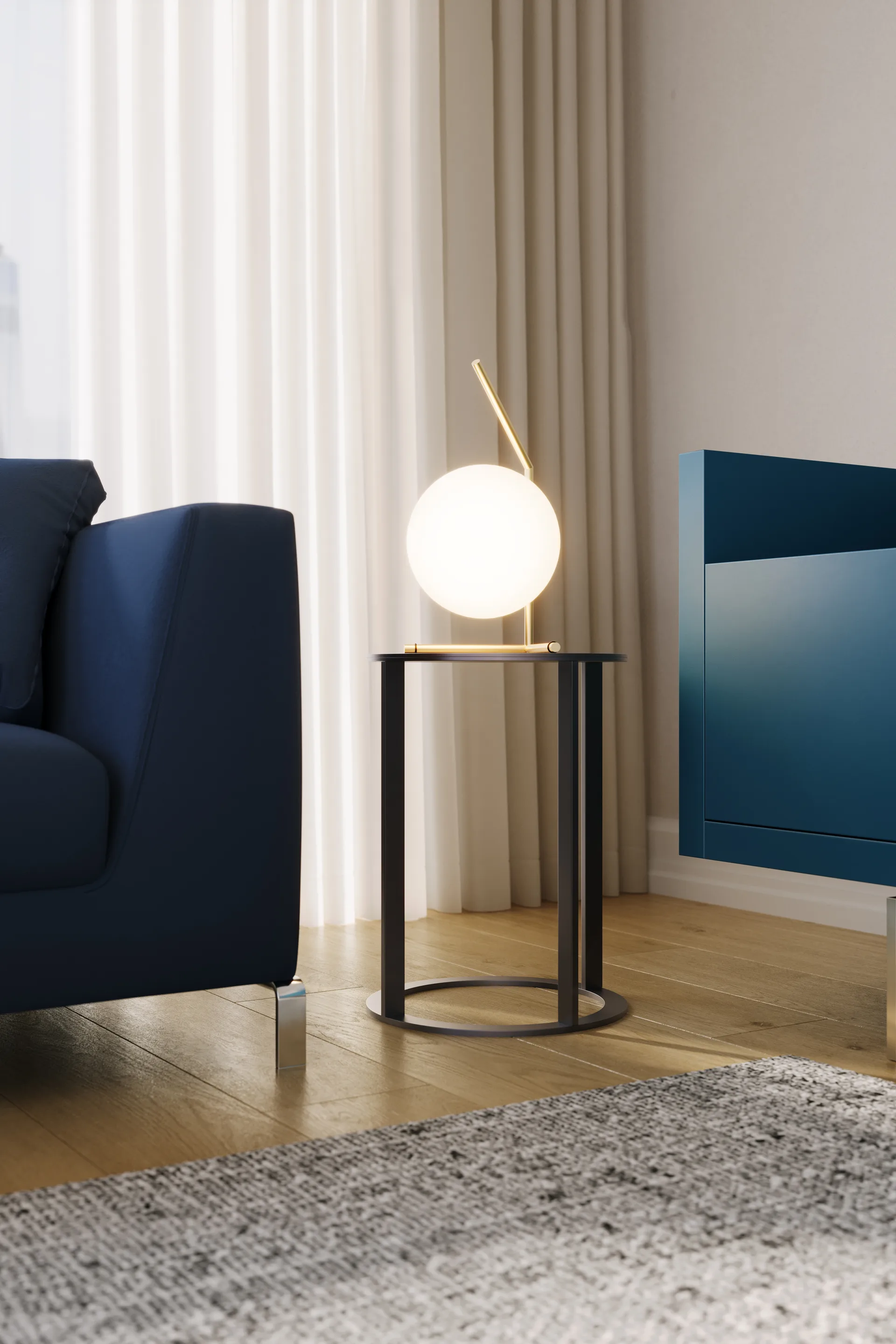 IC T1 Low bordlampe 38 cm, Gold Flos