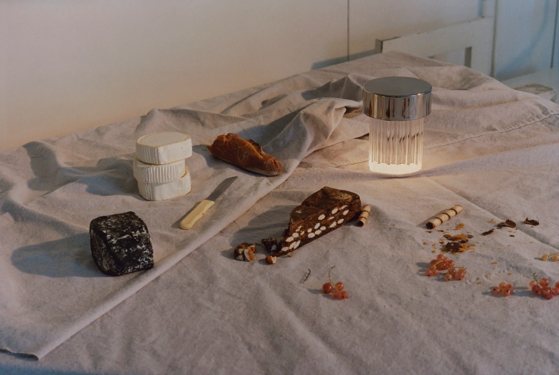 Last Order Fluted IP55 bordlampe, Rustfrit stål Flos