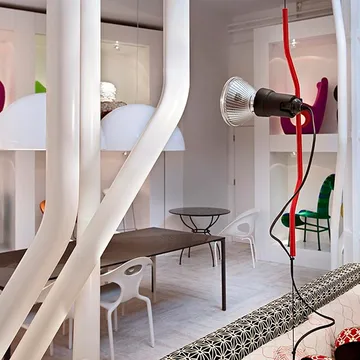 Parentesi gulv- og loftslampe - Nikkel - Flos