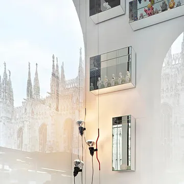 Parentesi gulv- og loftslampe - Nikkel - Flos