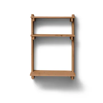 Beam Office Shelf reol med skrivebord - Deep brown pine, 60x90,5x40 cm - Form & Refine
