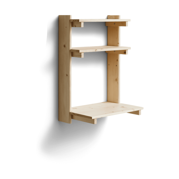 Beam væghylde med skrivebord, Fyrretræ Form & Refine