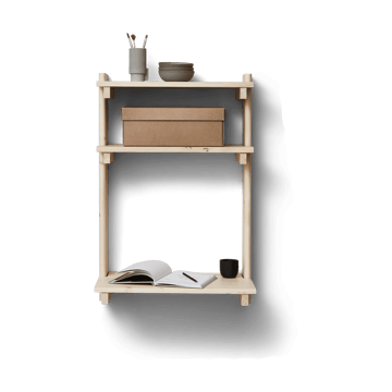 Beam væghylde med skrivebord - Fyrretræ - Form & Refine