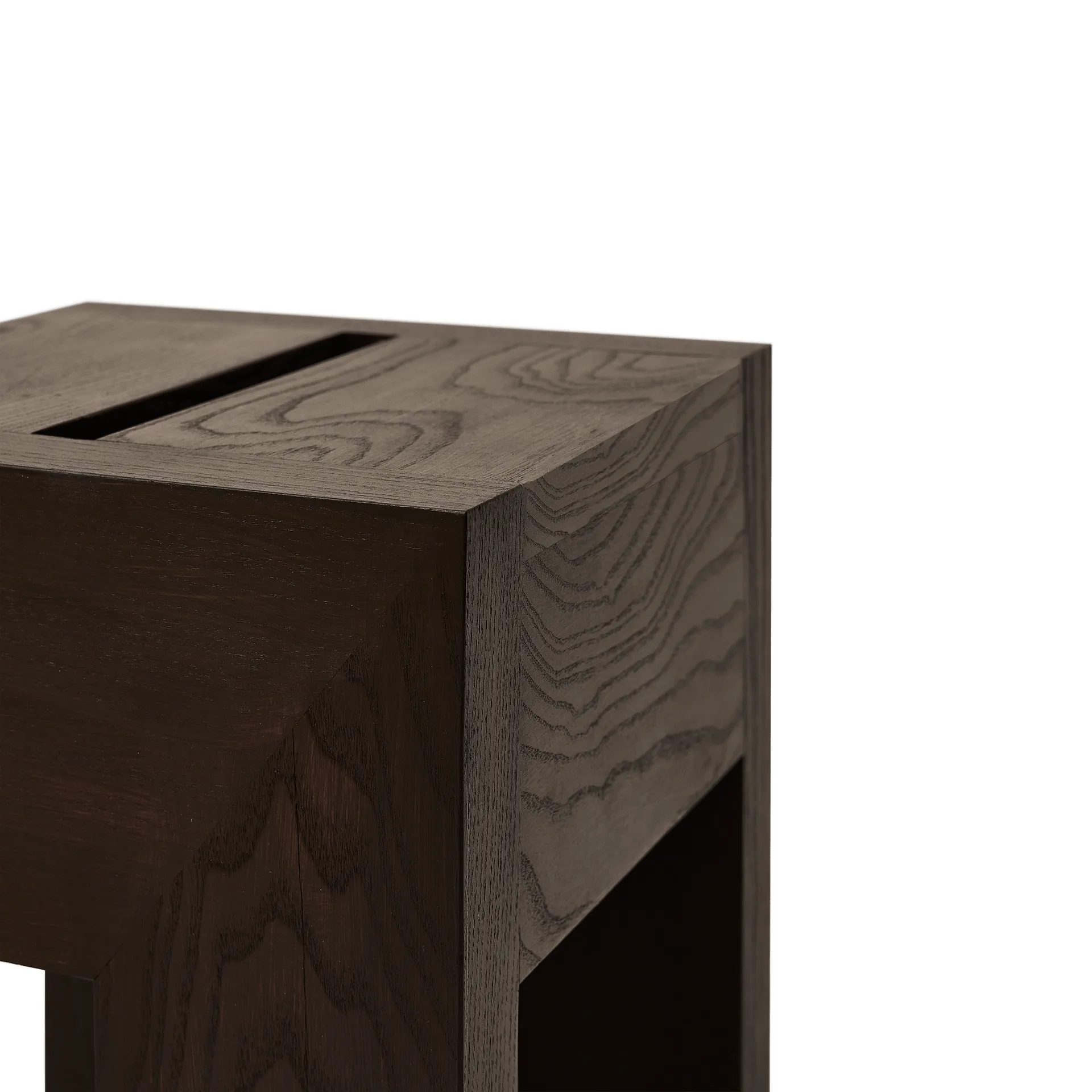 Monolith sidebord, Mørkebrun ask, 29x29x36 cm Form & Refine