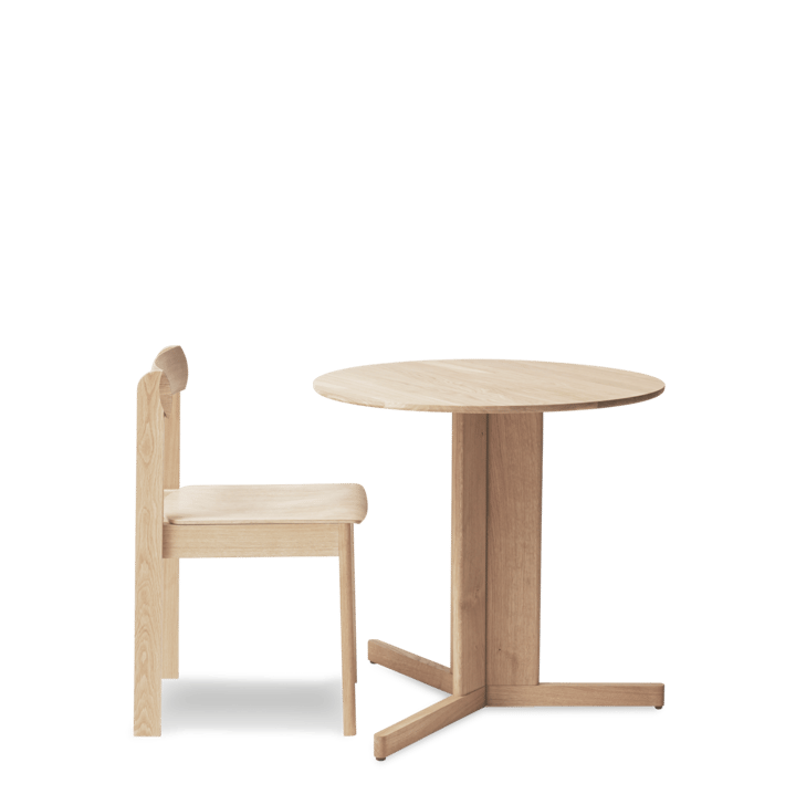 Trefoil spisebord Ø75 cm, Hvid eg Form & Refine