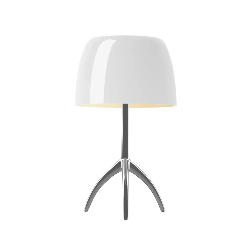Lumiere Grande dæmpbar bordlampe, hvid, aluminium Foscarini