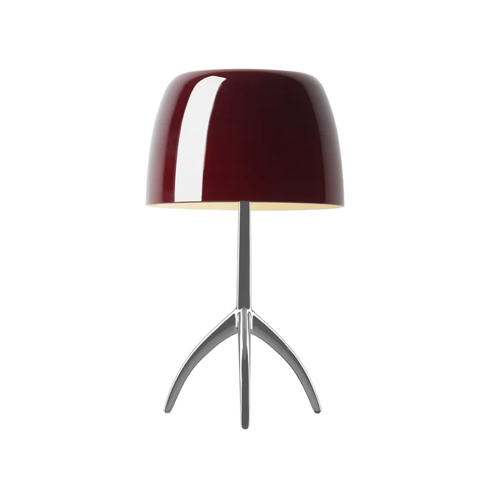 Lumiere Grande dæmpbar bordlampe, kirsebærrød, aluminium Foscarini