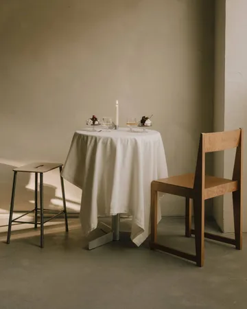 Adam skammel - Raw steel-natural leather, H:65 cm - FRAMA