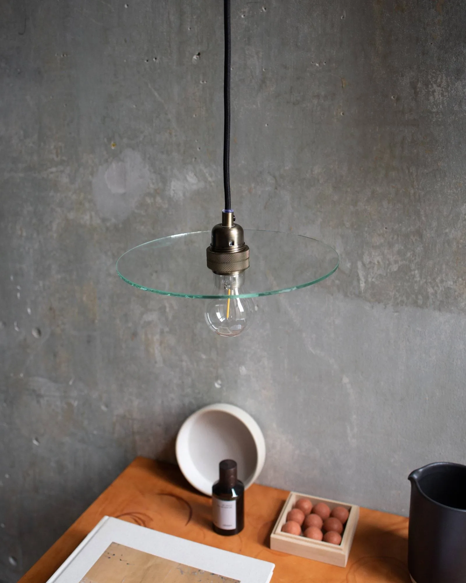 Circle Shade pendellampe, Klarglas-stål, Ø25 cm FRAMA