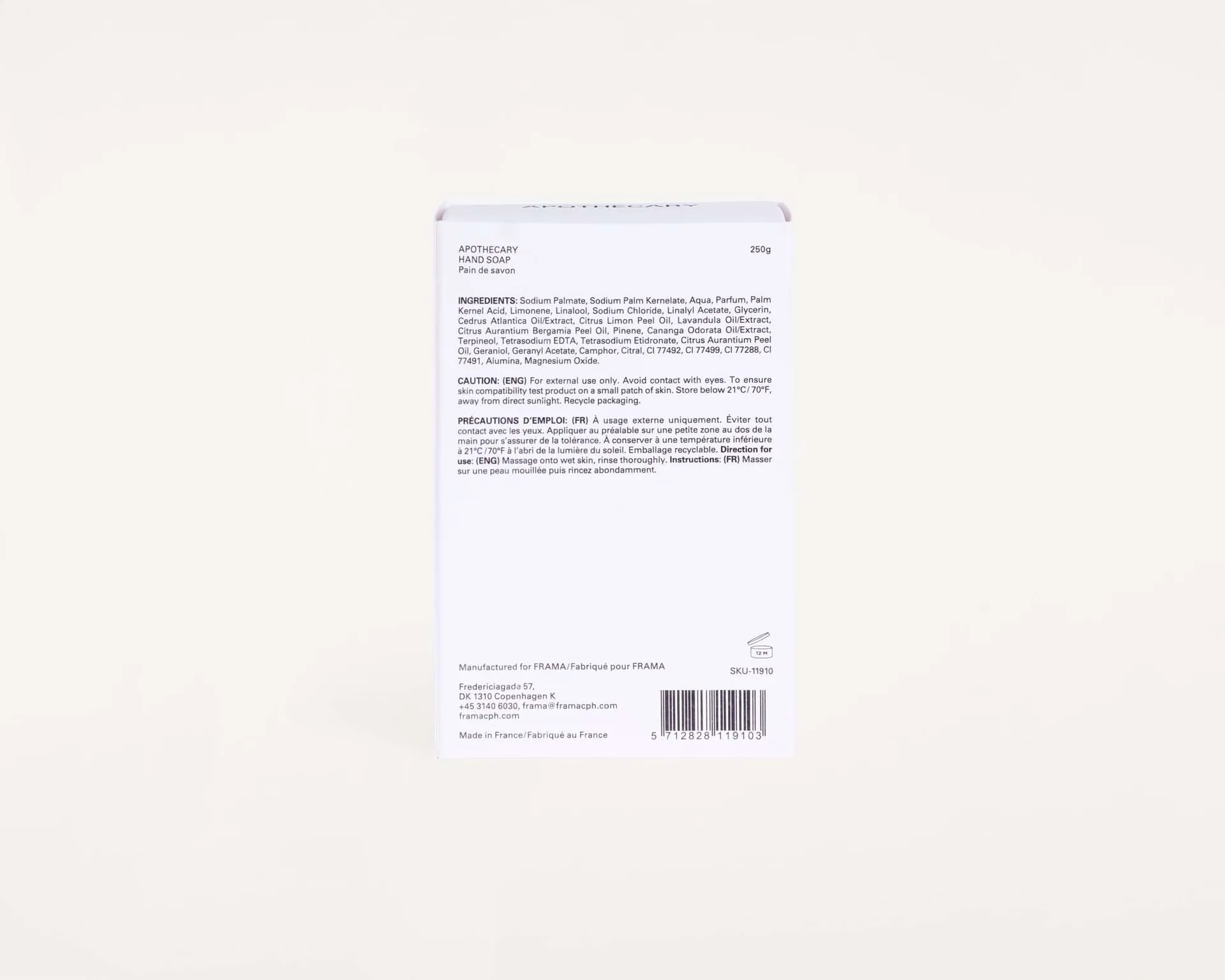 FRAMA fast sæbe 250 g, Apothecary FRAMA