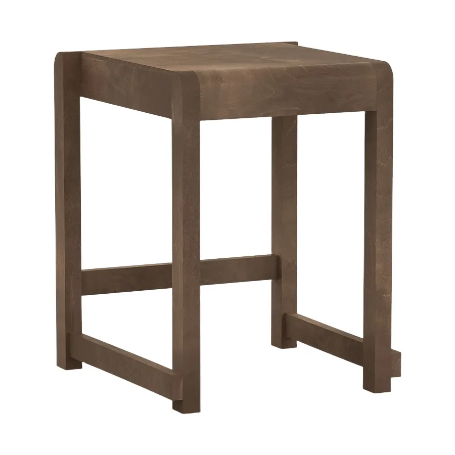 Low Stool 01 skammel, Mørkebrun birk FRAMA