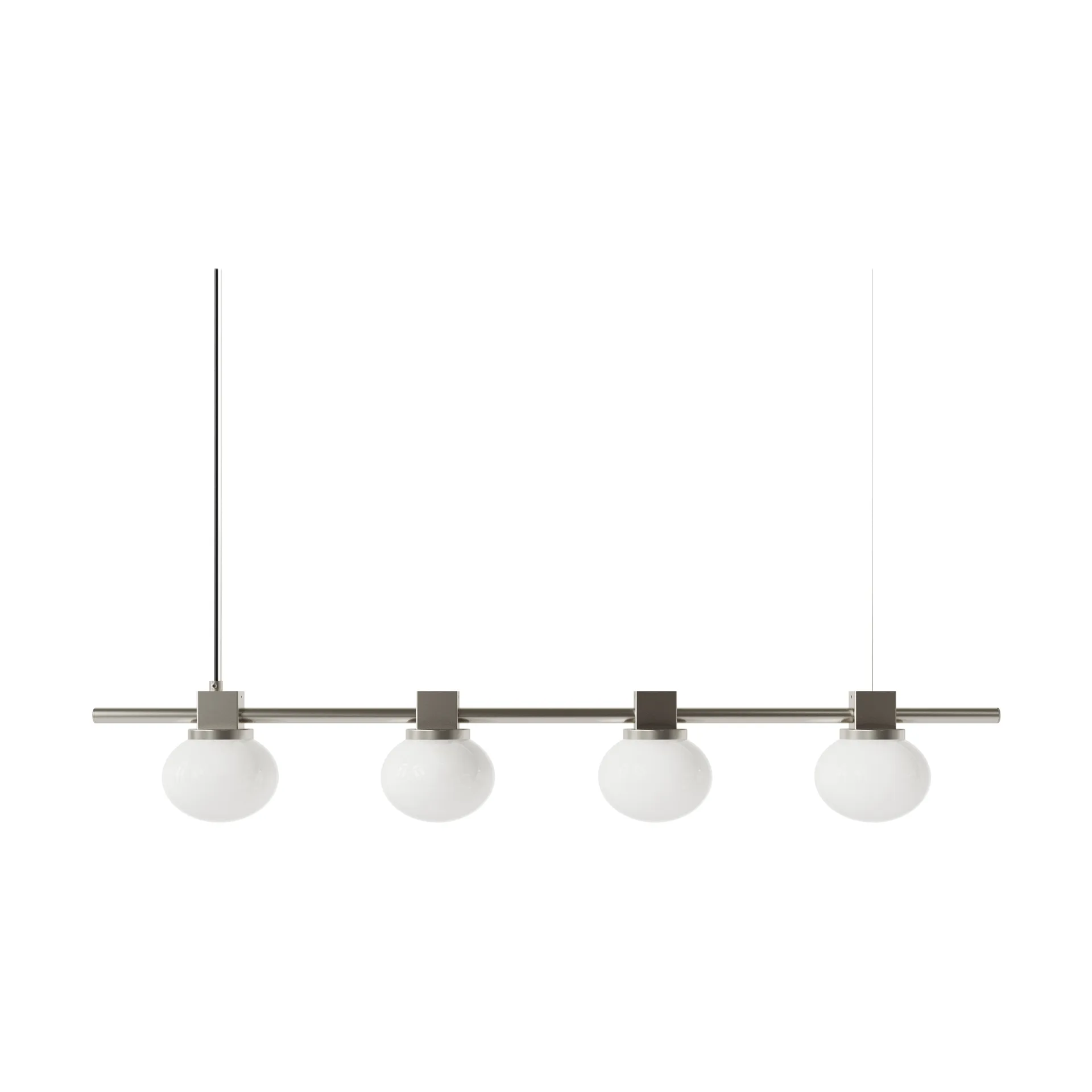 Ovoid Pendant Light Quadruple pendellampe, Rustfrit stål, opalglas FRAMA