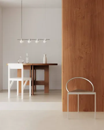 Ovoid Pendant Light Quadruple pendellampe - Rustfrit stål, opalglas - FRAMA