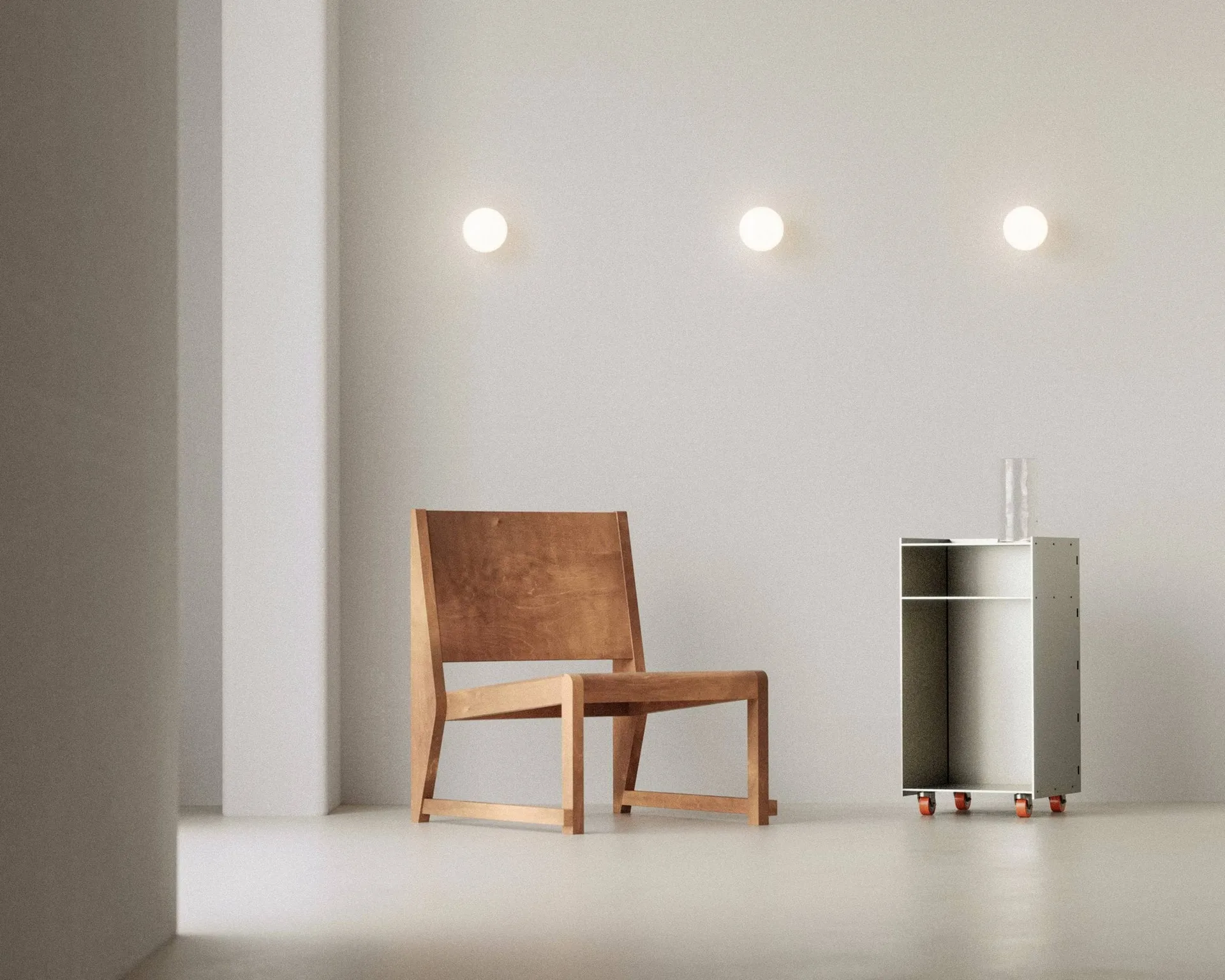Ovoid Sconce plafondlampe, Rustfrit stål, opalglas FRAMA